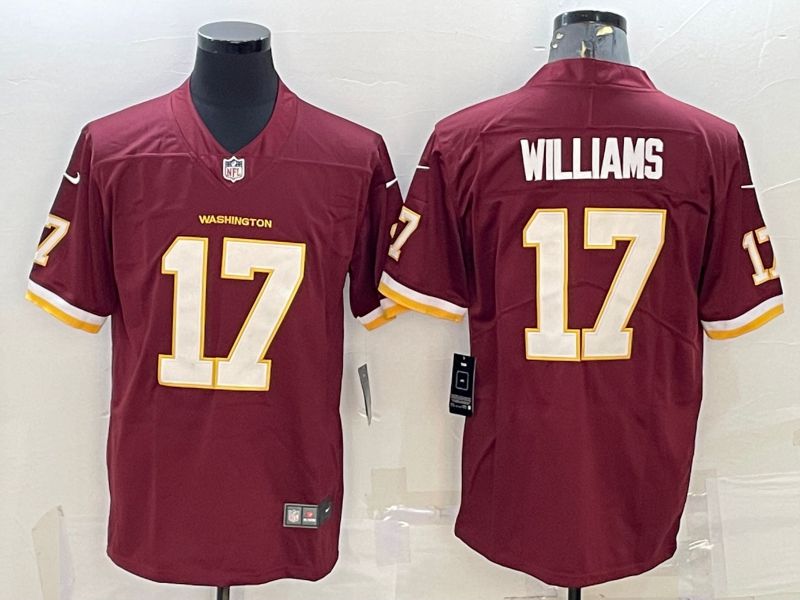 Cheap Men Washington Redskins 17 Williams Red New 2022 Nike Limited Vapor Untouchable NFL Jersey